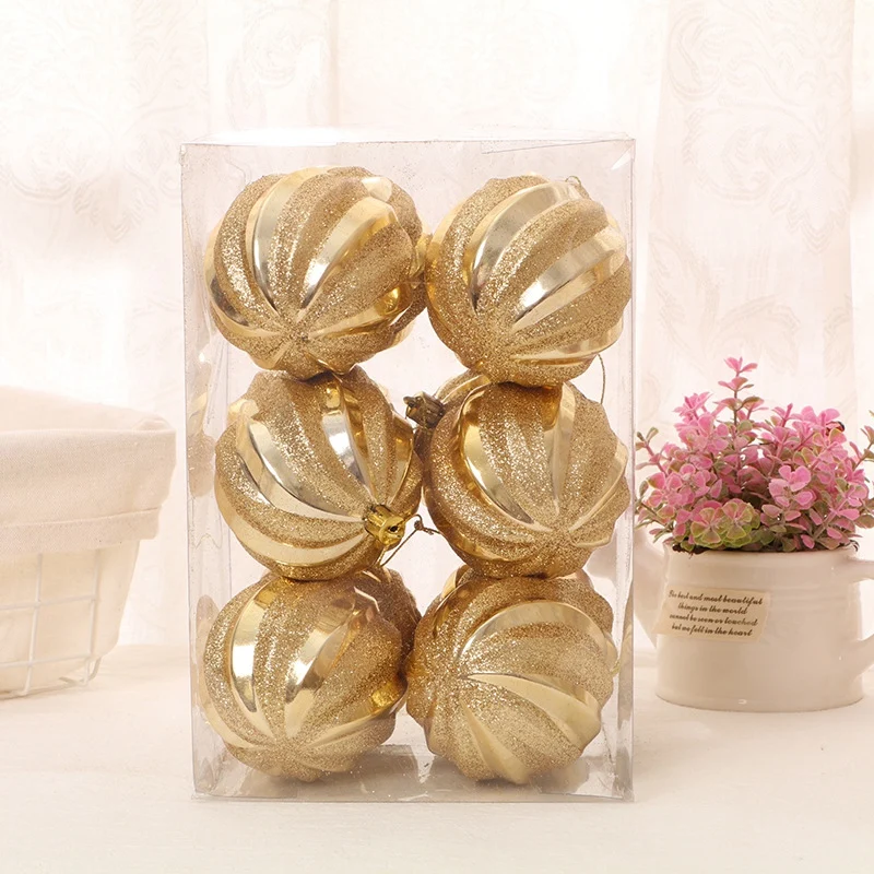 

Promotion! 1 Set Christmas Tree Decor High Qulity White Gold Ball Ornament Bauble Party Hanging Ball for Home Christmas Decorati