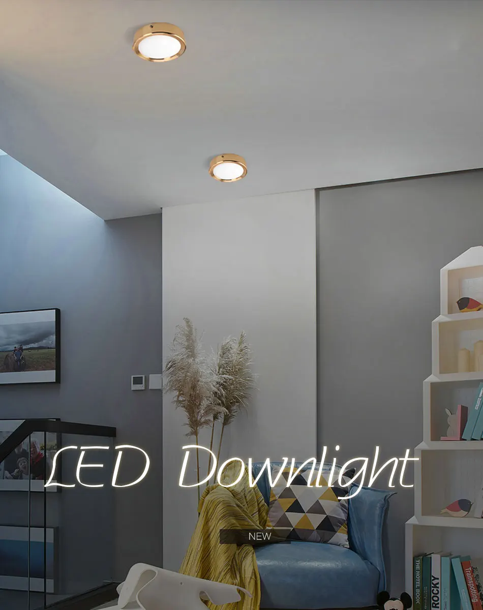 LED Downlight Surface Mount Ultra Thin Indoor Lighting Fixture 3W 9W 12W 15W Living Room Bedroom Kitchen Lamp AC 220V Spot Light