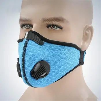 

Sports Mask Wind-proof Dust-proof Mask Activated Carbon Valve Blue PM2.5 Running Motorcycle Cycling Mask