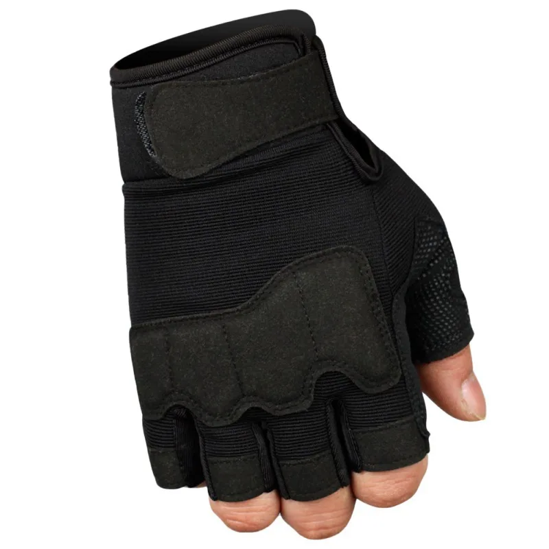 Походные перчатки мужские и женские противоскользящие спортивные альпинистские фитнес-перчатки для вождения армейские военные тактические с твердыми костяшками перчатки с половинными пальцами - Цвет: B