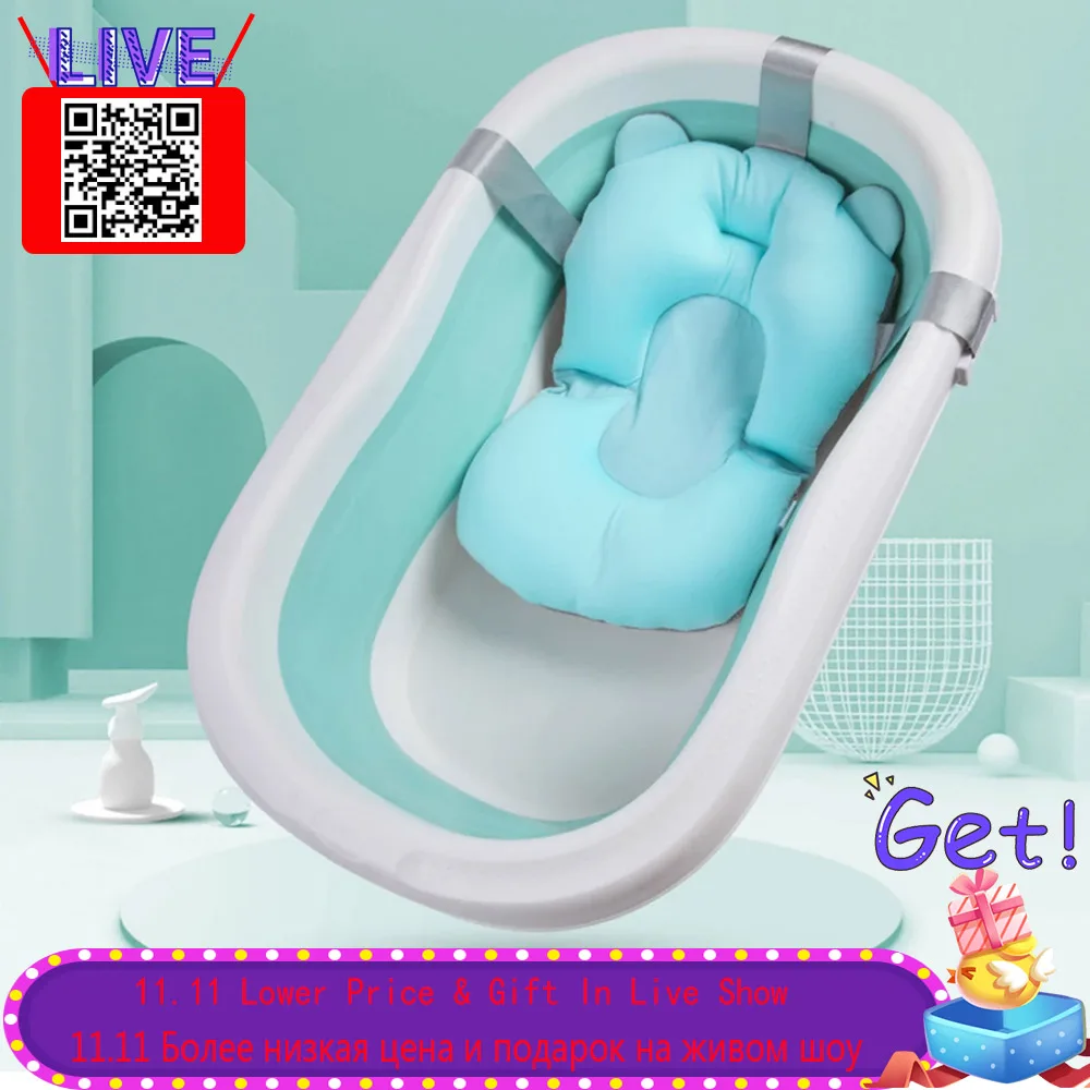 Large Folding Baby Bath Tub Portable Bath Bucket Anti-Slip Bottom Newborn Baby Swim Tubs Portable Children Non-Slip Kids Bathtub afbeelding
