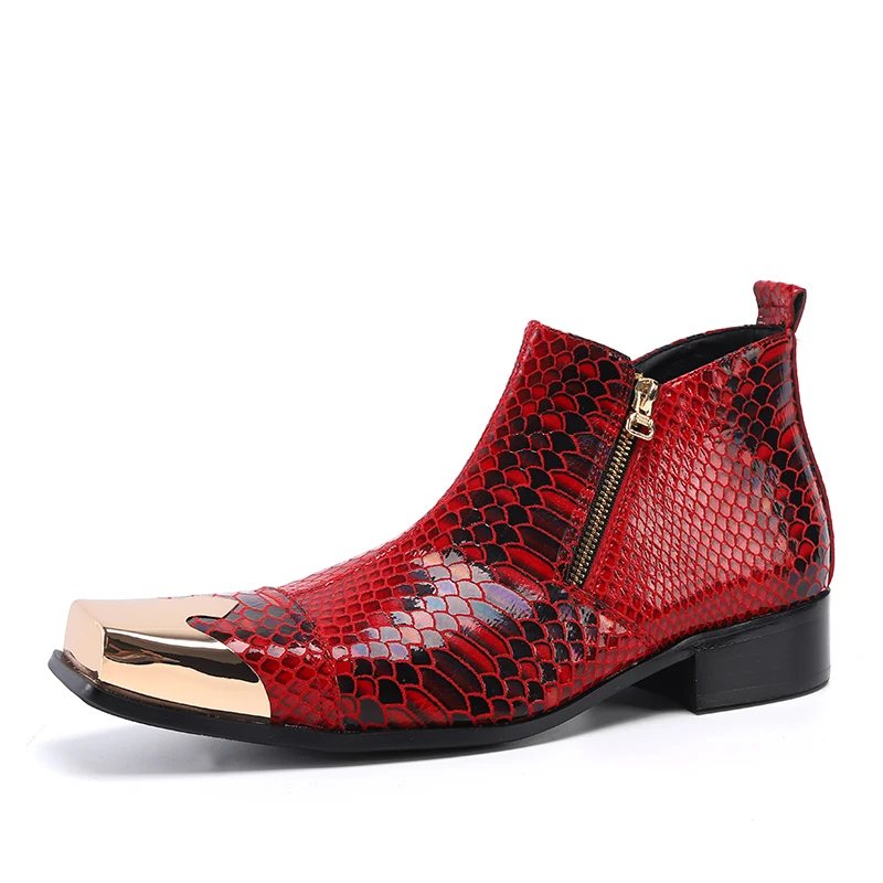 Ankle Boots Red Snakeskin Shoes Red Python Ankle Boots With Lini