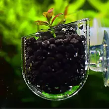 Creative Aquarium Fish Tank Transparent Glass Plant Cup Red Worm Feeding Container Holder Plant Cup