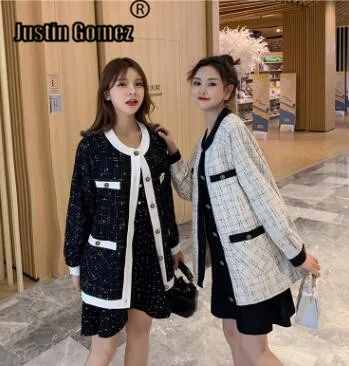 

Brand Design Elegant Thin Plaid Woman's Coat Casual Long Sleeve Outdoor Work Suit Korean Style Tide Female Jackets Women 2019