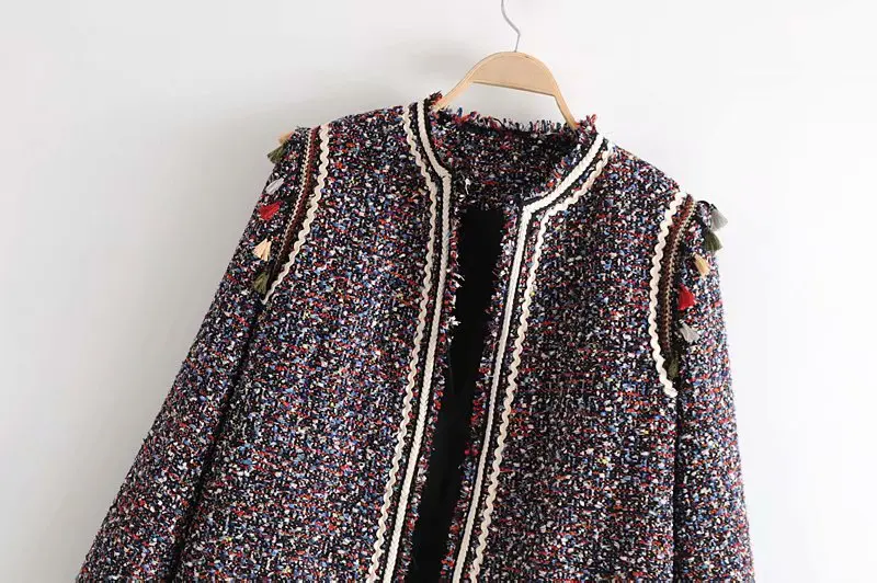 

2019 Spring New Style Western Style Strap Tweed Slim Fit Simple Versatile Coat
