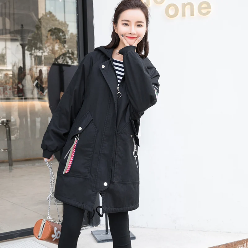 

New Spring Autumn Women Loose Windbreaker 2020 Plus Size Casual Coat Code Ladies Long Fat Boutique Fashion Female Jacket Trench