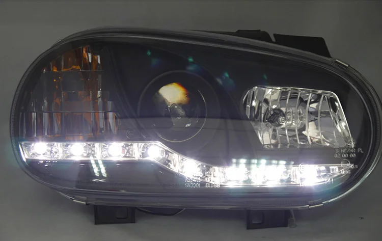 Hireno автомобильный Стайлинг чехол для VW Golf 4 фары светодиодный DRL Объектив Двойной Луч Ксенон