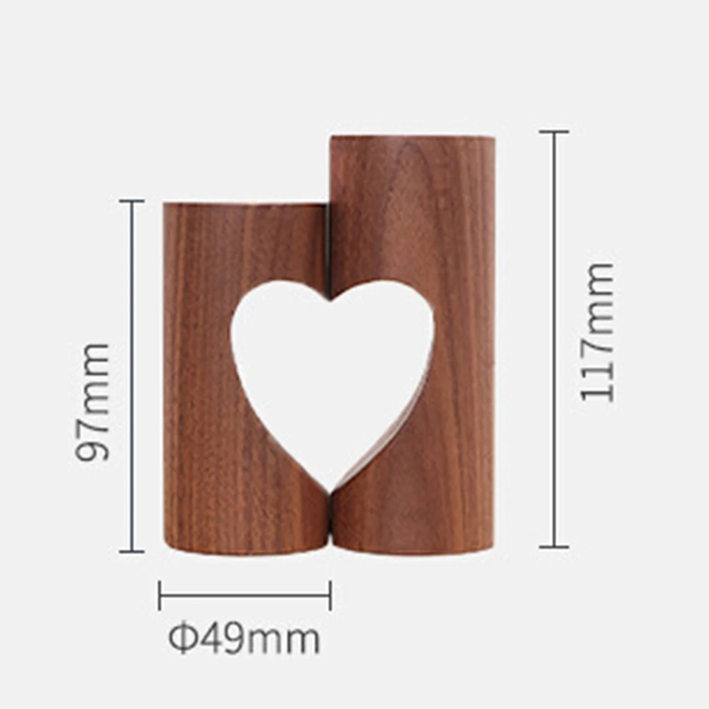 2 шт. простой деревянный чайный светильник в форме сердца подсвечники для