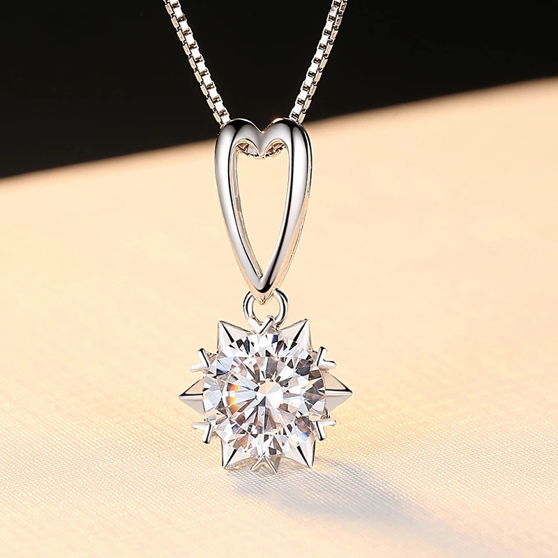 BOEYCJR двойной круг 925 серебро 2ct F цвет Moissanite VVS помолвка Свадебная подвеска, ожерелье для женщин юбилей подарок