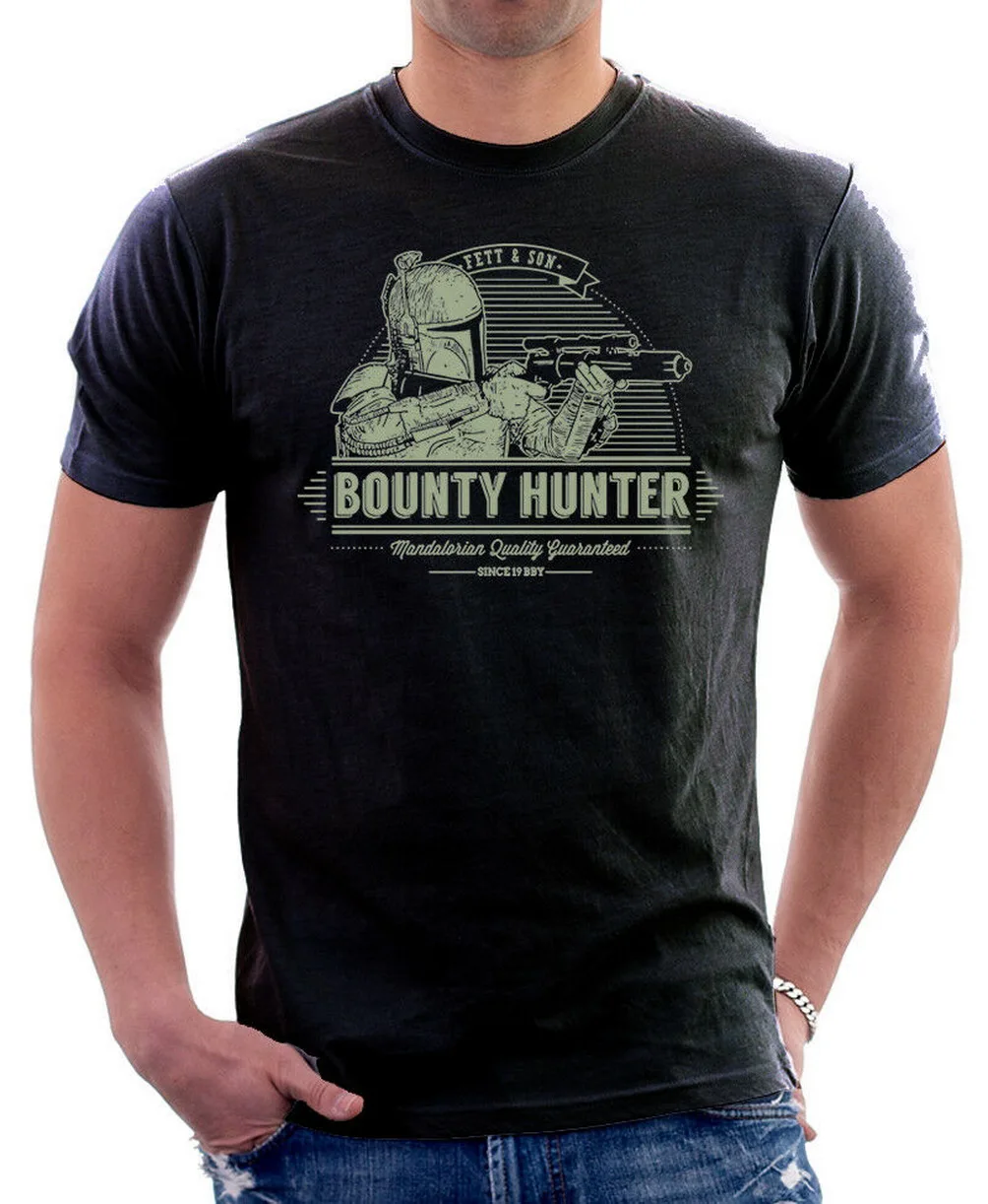 Звездные войны вдохновили Boba Fett & Son Bounty Hunter Clone Jedi черная футболка Oz9823 брендовая