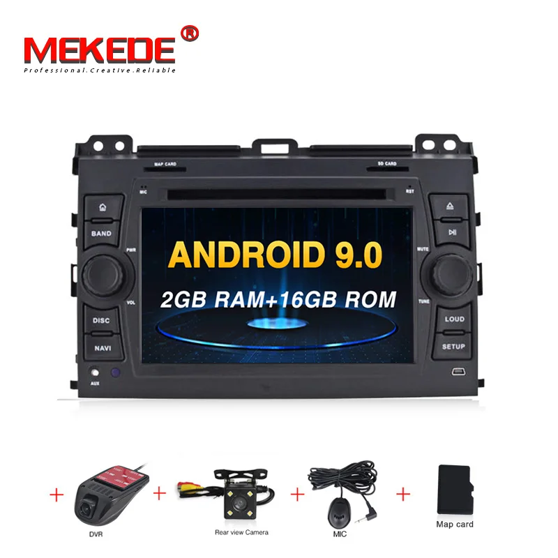 MEKEDE Android9.0 4G ram 64G rom RDS автомобильный мультимедийный плеер для toyot prado 120 2003-2009 Автомобильный gps навигатор радио wifi Casstee - Цвет: PX3 DVD CAMERA DVR