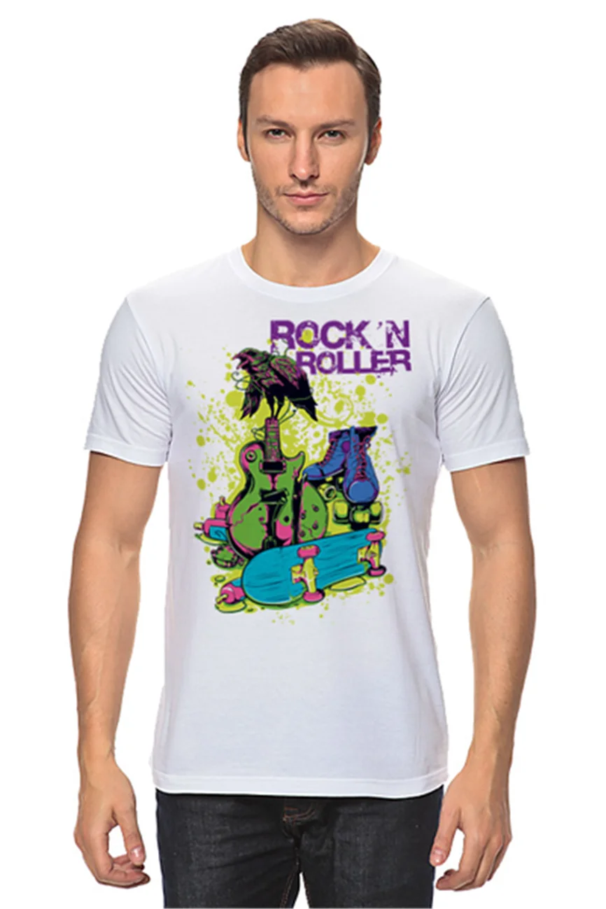 Rock&ampRoller T-Shirt Hq Print Old School Psy Rave Tattoo Bright Freeship Cool Tops Tee Shirt | Мужская одежда