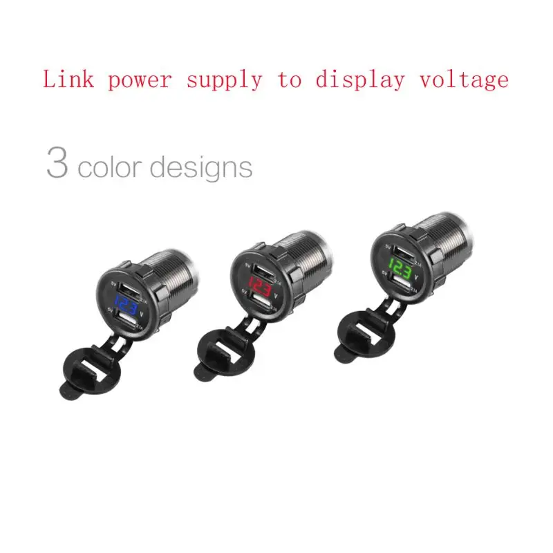 12V 24V Dual USB 5V 2.1A автомобильное зарядное устройство адаптер питания светодиодный вольтметр для грузовика лодки
