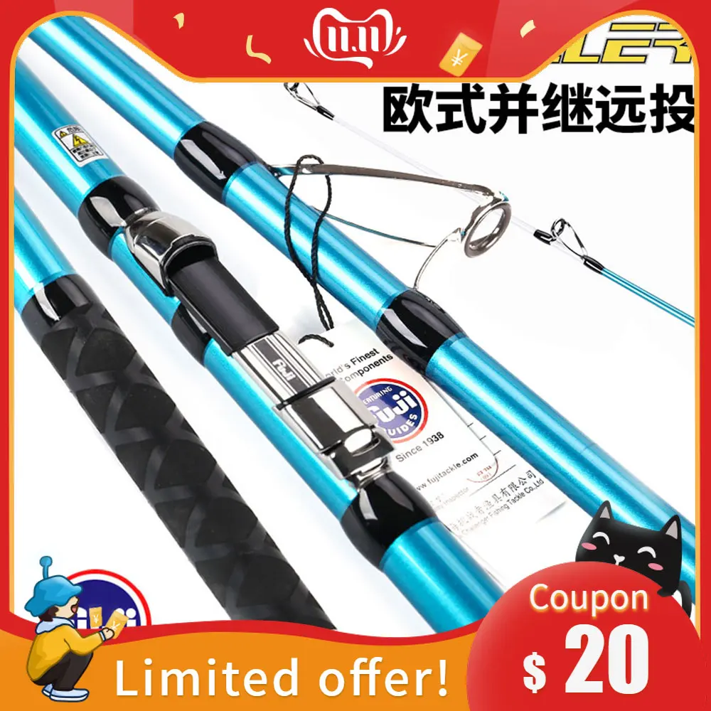 

Lurekiller Surfcasting Rod Long Casting Fishing Rod Japan Fuji Parts 4.2M 3 Sections 100-250g High Carbon Beach Rod Saltwater