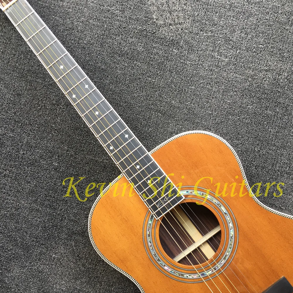 Fishbone binding ebony гриф 00042 Акустическая гитара 000 42 Электрогитара solid cedar OOO body