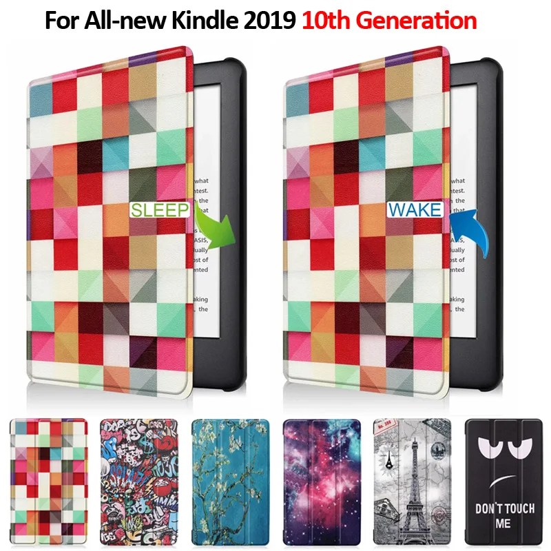 Умный Магнитный чехол для Funda Kindle 2019 с бабочкой башней откидной Чехол из