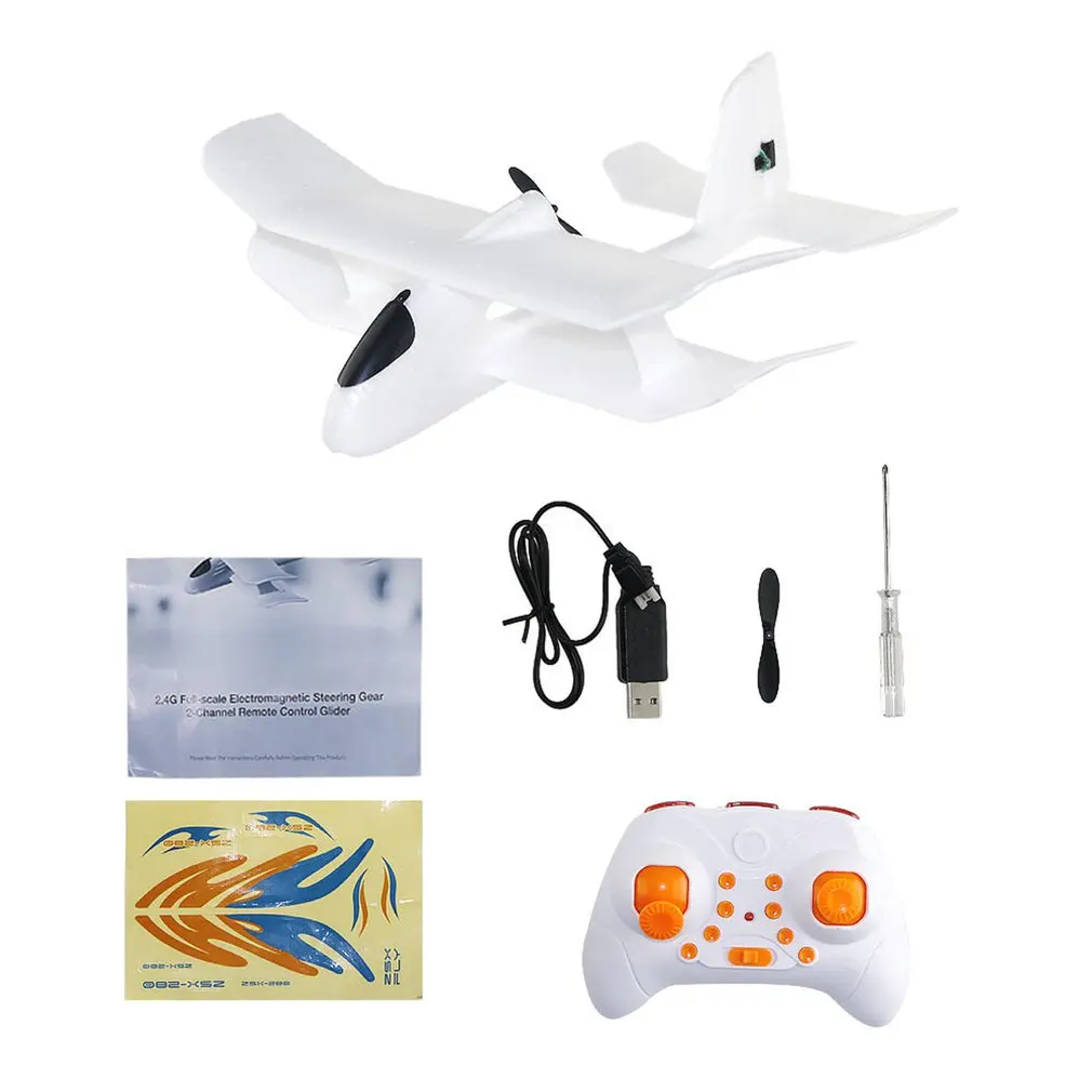 

2.4GHz 280mm Wingspan EPP Full-scale Electromagnetic Servo Indoor Biplane Glider RC Airplane RTF ZSX-280