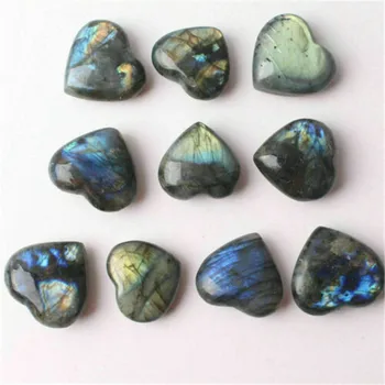 

Natural labradorite crystal Heart spectrolite Specimen healing