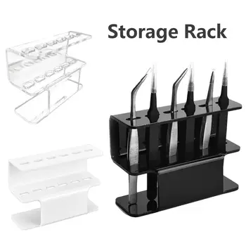 

6 Holes Eyelash Tweezers Storage Rack Eyelash Lash Extension Acrylic Tools Organizer Holder Stand Nail Beauty Tools Shelf