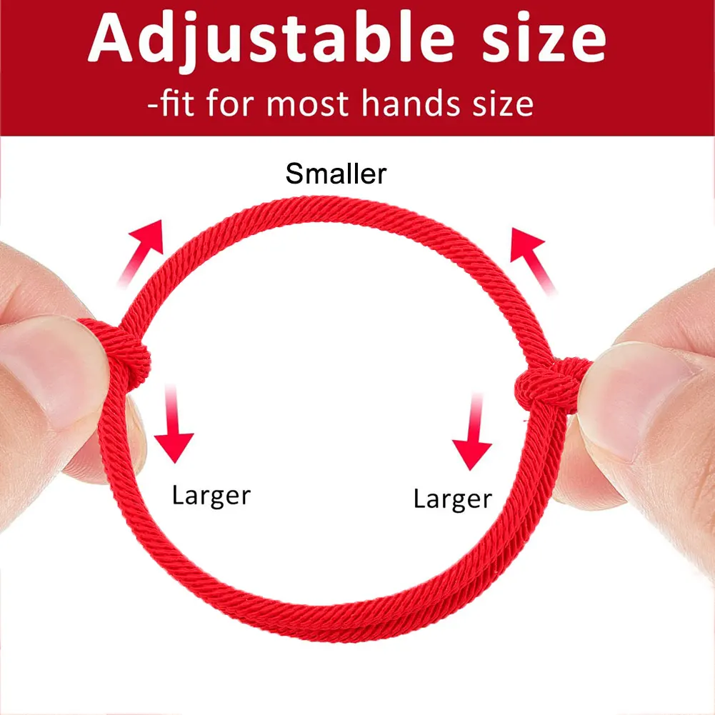 2pcs/set Lucky Red Rope Bracelet Women Men Handmade Adjustable Woven String Friendship Bracelets Couple Jewelry New