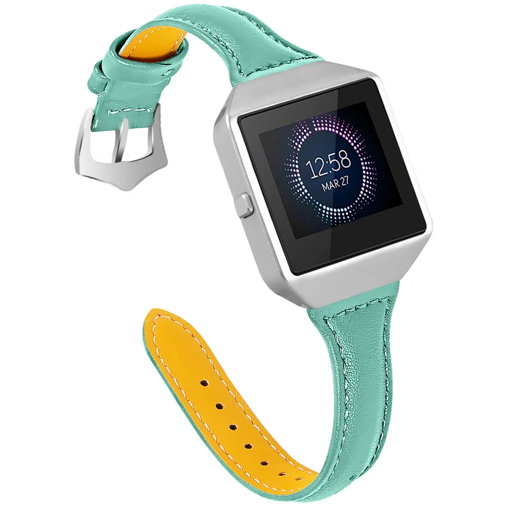 Кожаный ремешок для часов на замену браслет ремень для FitbitBlaze Смарт часы VH99 - Цвет: duck green
