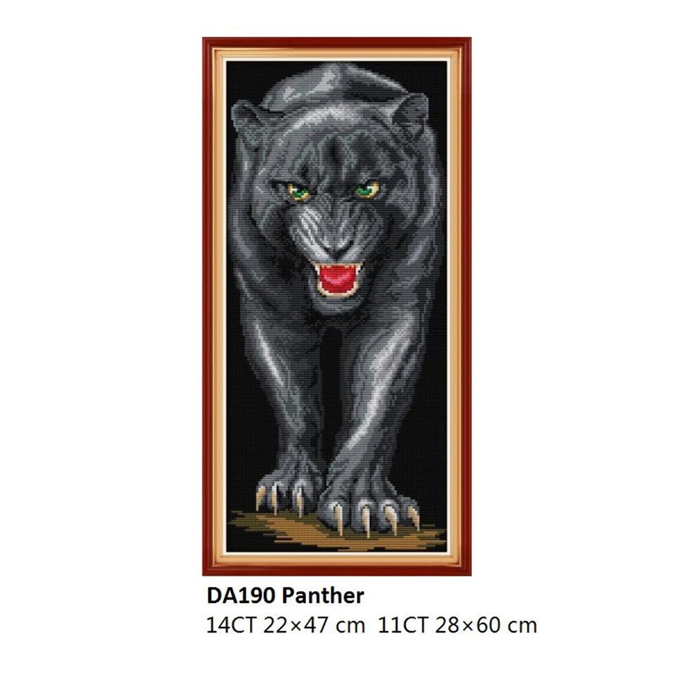 Counted Cross Stitch Kits 11ct 14ct DIY Handwork Cross Stitch Patterns Panther Printed Canvas DMC Embroidery kit Needlework Sets (2)