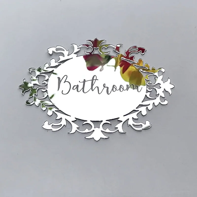 3D Acrylic Bathroom Mirror Stickers Woman&Man Toilet Sign Mirror Wall Sticker Home Hotel Washroom Door Sign Sticker