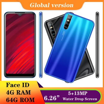 

K30 Pro Water Drop screen Quad core 13MP 6.26" smartphones 4G RAM 64G ROM android 5.1 mobile phones celulares Face ID unlocked