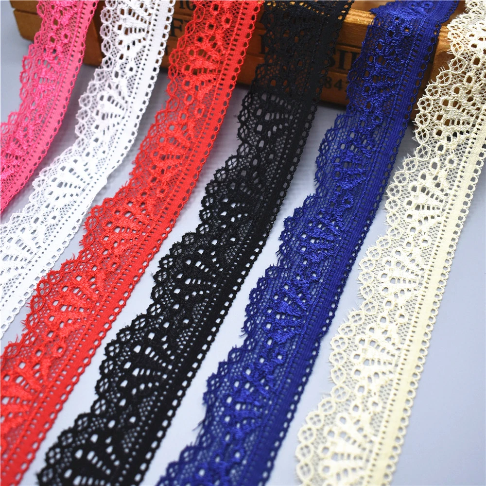 Elastic lace ribbon Tape 30mm wide Trims stretch lace trim Embroidered Net Cord Sewing costume african fabric