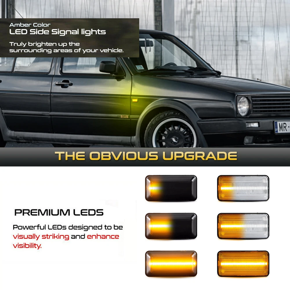 2Pcs ���� LED ���̵� ��Ŀ ����Ʈ �� ��ȣ Blinker ���� ���� �ٰ� ���� 2 3 Passat B3 Vento Jetta A2 A3 �¼� Ibiza 2 �ڸ����� 1