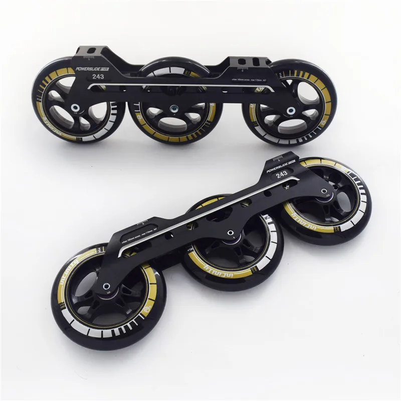 110mm base wheels Удобный инструмент 243 мм 3X110 мм, рама для уличного катания, дорожное шоу, гибкие 3 колеса 110 мм, встроенные скоростные коньки, база для POWRESLIDE racing - Цвет: 110mm base wheels