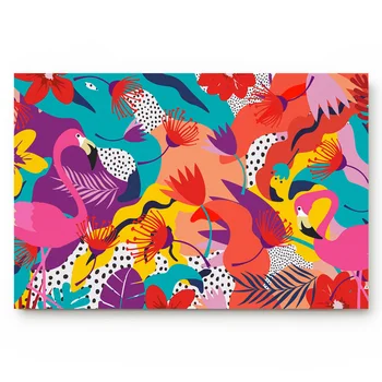 

Animal Flamingo Colorful Plant Flowers Living Room Doormat Home Environmental Protection Bathroom Door Non-slip Floor Mat