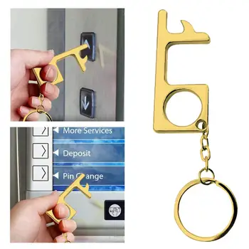 

2PCS Portable Press Elevator Tool Hygiene Non-contact Door Opening Stick Stylus Press Elevator Keychain Tool EDC Door Opener