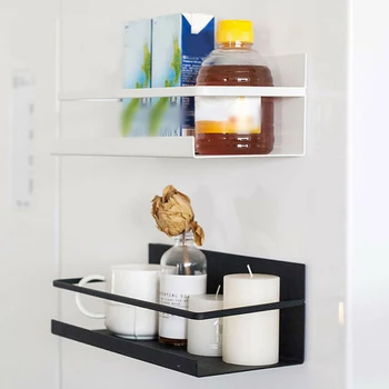 

Magnetic Refrigerator Storage Rack Shelf Kitchen Home Organizer Multifunctional Bathroom Holder Metal Shelf Wall Mount Organizer