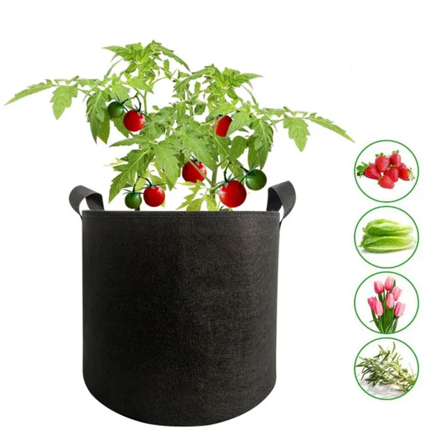 Tartós, Nem Szőtt Vastag Növény Termesztési Táska Hordozható Egyszerű Növényi Tartály Fekete Kültéri Kerti Készletek Zöldségek/Virág/Növény Forró
