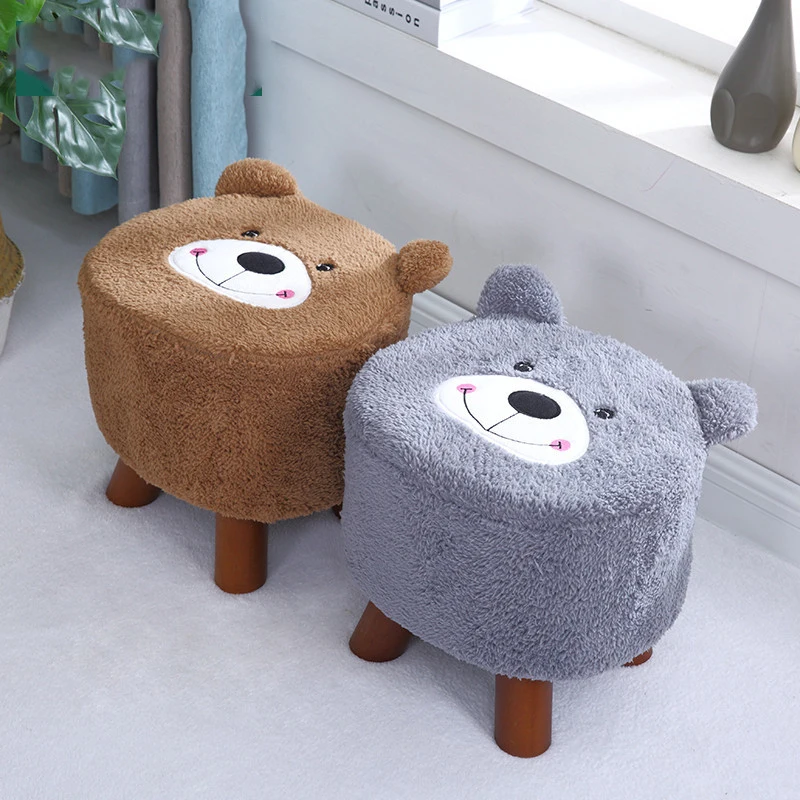 

Solid Wood Household Round Bench Children's Small Bench Lovely Animal Bench Cartoon Sofa Creative Fashion Shoe Bench Low Stool