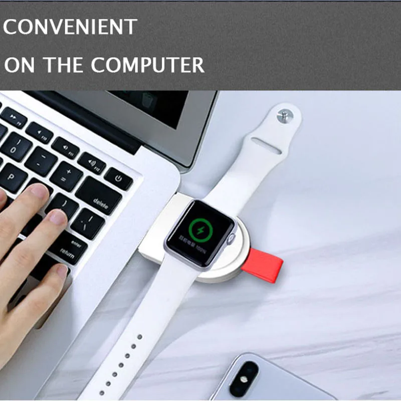 Мини беспроводное зарядное устройство для Apple Watch серии 4 3 2 1 портативное быстрое