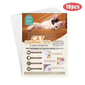 

10pcs/Set Pet Cats Dogs Adhesive Tape Scratchers ProtectorsFurniture Guard Anti-Scratch Prevention Sofa Clear Sticker Tools