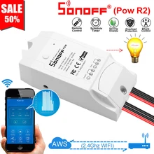 Sonoff POW R2 Smart Wireless WiFi Schalter 16A Echtzeit Power Verbrauch Messung Kompatibel mit eWelink Alexa Google Hause