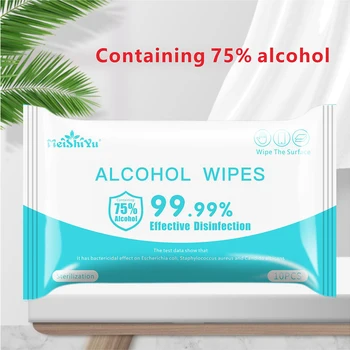 

10PCS Portable Disinfection Antiseptic Pads Alcohol Swabs Wet Wipes Skin Cleaning Care Sterilization First Aid Cleaning Tissue