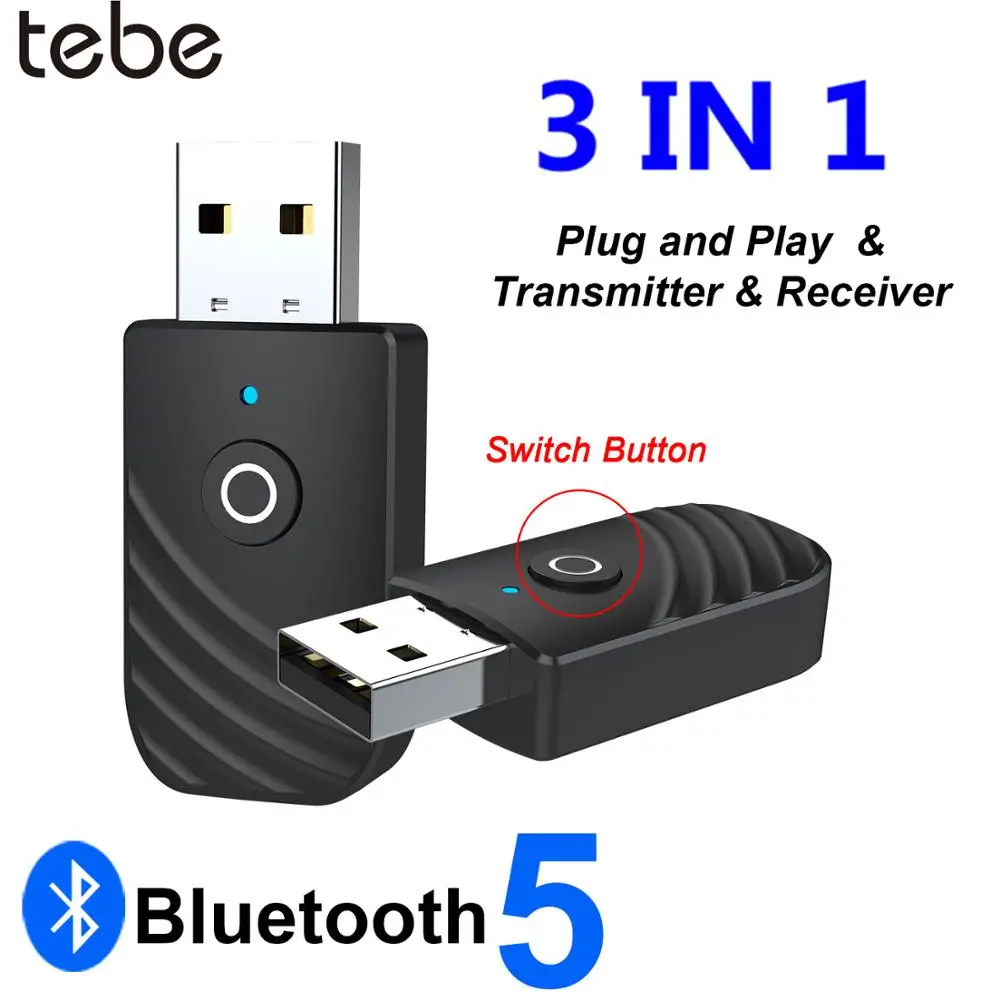 3.5mm Wireless USB Bluetooth Aux Stereo Audio Adapter Plug and Play 