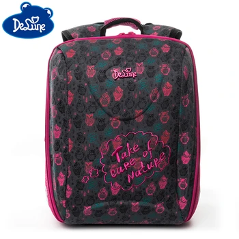 

Delune Owl Pattern School Bags Cartoon Large Backpack Children Orthopedic Backpacks Primaty Mochila Infantil Grade 1-4