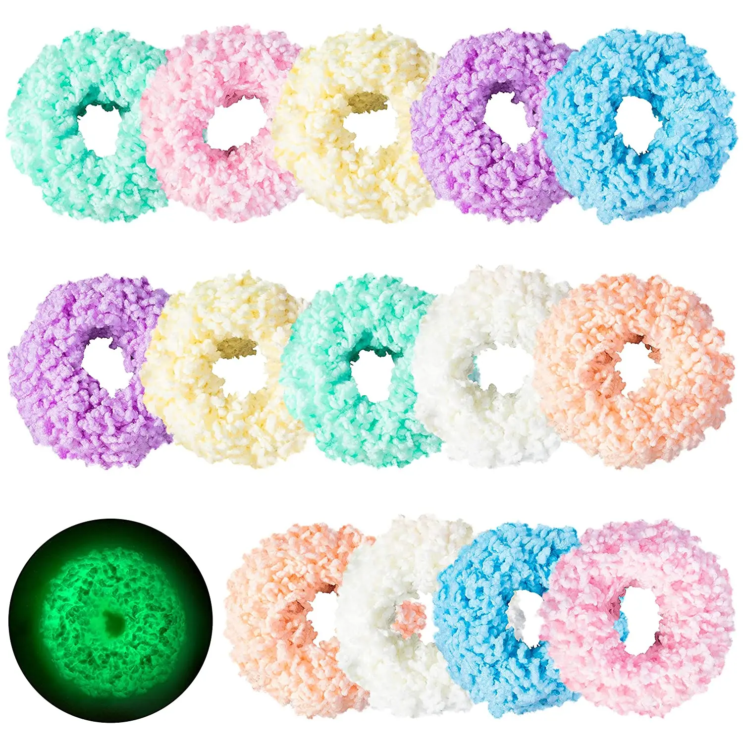 New Arrivals Women Glow Scrunchie Elastic Hair Band Girls Hair Gum Ponytail Holder Bands Headwear Hair Accessories Headband pearl hair clip