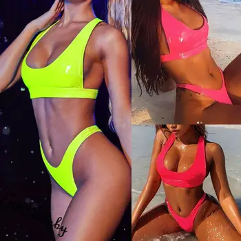 

Women Bandage Push-up Triangle Swimwear Bathing Padded Bra Bikini Set Swimsuit