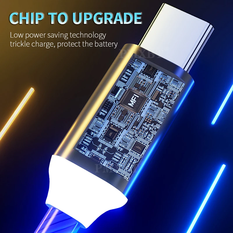Светодиодный светящийся кабель для зарядки телефона Micro USB Type C Xiaomi 10 Samsung Galaxy S10