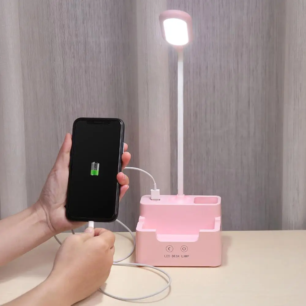 Usb перезаряжаемая Светодиодная настольная лампа, 3 уровня яркости, светильник, сенсорная Светодиодная настольная лампа, настольная лампа для детей, для чтения, учебы