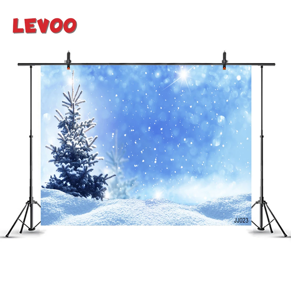 

LEVOO Photography Background Winter Snow Pine Tree Blue Bokeh Photozone Vinyl Photo Backdrop Photo Studio Shoot Props Photobooth