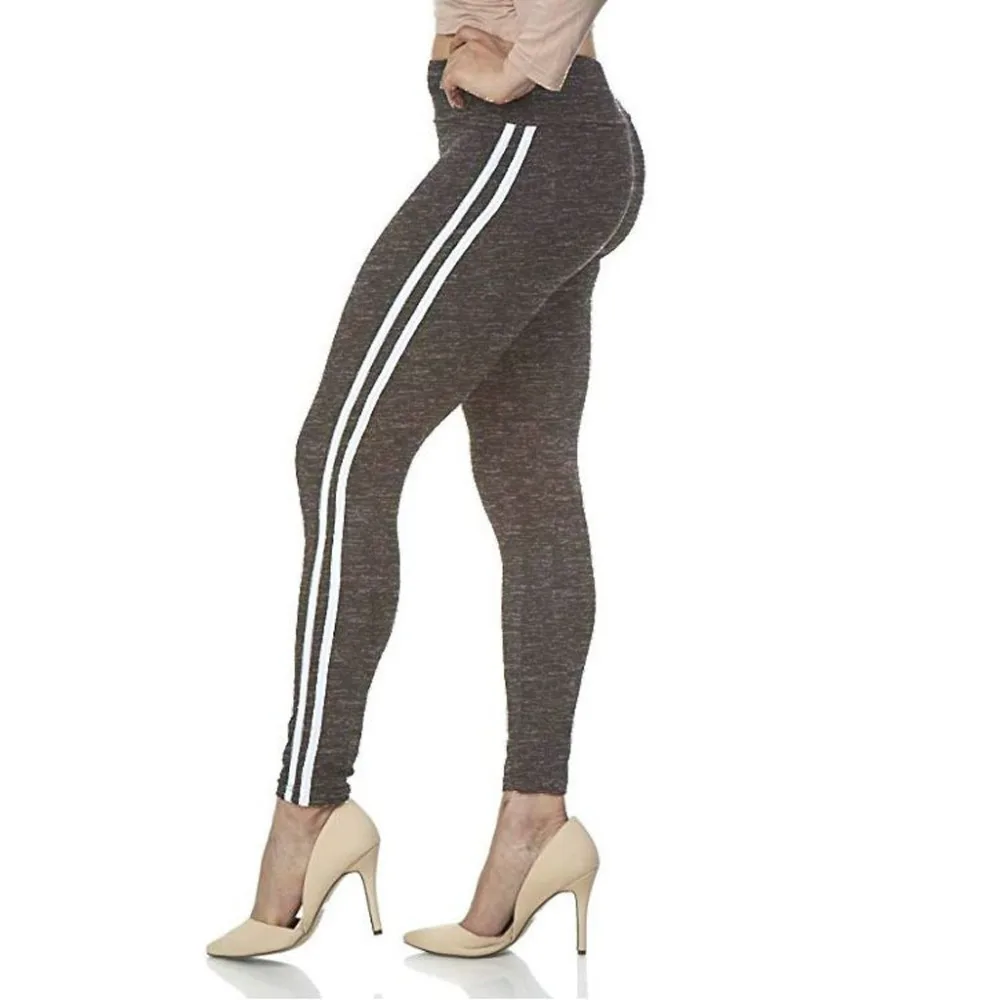 Пикантные Леггинсы для йоги Slim Fit Высокая Талия пуш-ап из лайкры 7 цветное, Двуслойное полоса контрастного Цвет Фитнес Для женщин Спортивные штаны f3