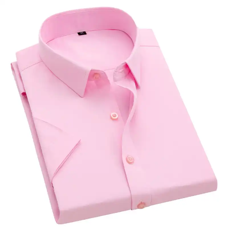 夏クール通気性メンズシャツ韓国ファッションボタンダウンスリムフィット半袖綿白黒ピンクシャツ Casual Shirts Aliexpress