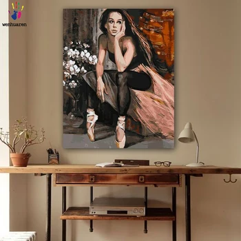 

DIY Colorings Pictures Learning Dancing Picture Drawing Painting by Numbers Framed Home by Numbers with Colors a Girl Canvas